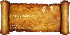 Gózon Nándor névjegykártya