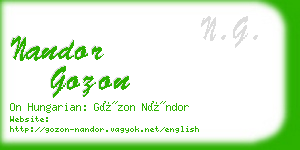 nandor gozon business card